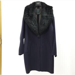 Fendi Wool Fur Collar Coat Sz.48